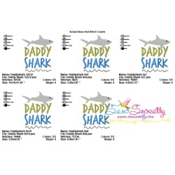 Daddy Shark Lettering Embroidery Design Pattern-2