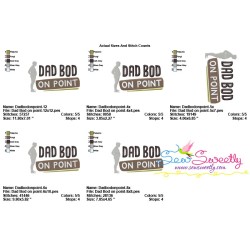 Dad Bod on Point Lettering Embroidery Design Pattern-2