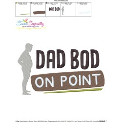 Dad Bod on Point Lettering Embroidery Design Pattern-3