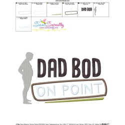 Dad Bod on Point Lettering Applique Design Pattern-3