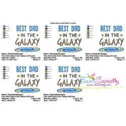 Best Dad in The Galaxy Lettering Embroidery Design Pattern-2