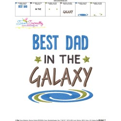 Best Dad in The Galaxy Lettering Embroidery Design Pattern-3
