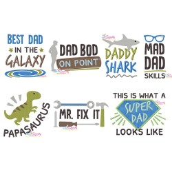 Awesome Dad Quotes Lettering Embroidery Design Bundle-1