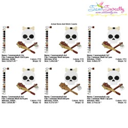 Caveman Character Skull Embroidery Design Pattern-2