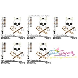 Caveman Character Skull Applique Design Pattern-2