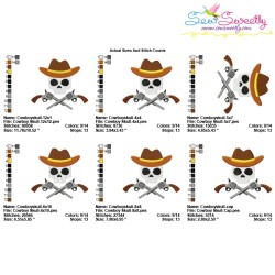 Cowboy Character Skull Embroidery Design Pattern-2