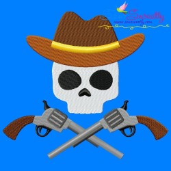 Cowboy Character Skull Embroidery Design Pattern-1