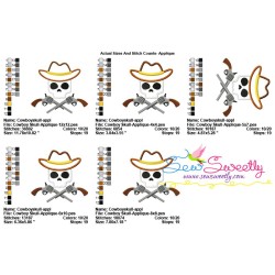 Cowboy Character Skull Applique Design Pattern-2