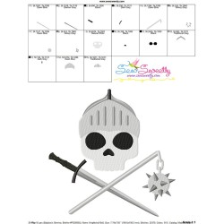 Knight Character Skull Embroidery Design Pattern-3