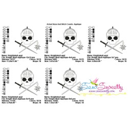 Knight Character Skull Applique Design Pattern-2
