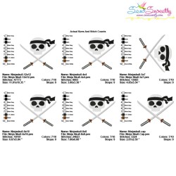 Ninja Character Skull Embroidery Design Pattern-2
