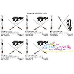 Ninja Character Skull Applique Design Pattern-2