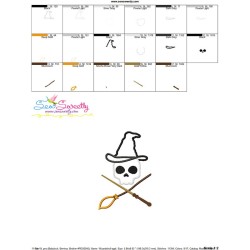Wizard Character Skull Applique Design Pattern-3