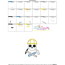 Engineer Profession Skull Applique Design Pattern-3