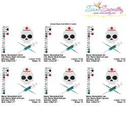 Nurse Profession Skull Embroidery Design Pattern-2