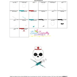 Nurse Profession Skull Applique Design Pattern-3