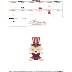 Patriotic Baby-3 Embroidery Design Pattern-3