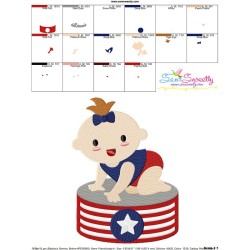 Patriotic Baby-2 Embroidery Design Pattern-3