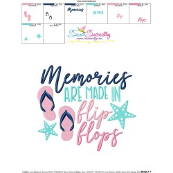 Memories Are Made In Flip Flops Embroidery Design Pattern-3