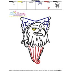 Patriotic Bald Eagle-10 Embroidery Design Pattern-3