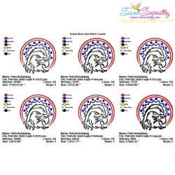 Patriotic Bald Eagle-9 Embroidery Design Pattern-2