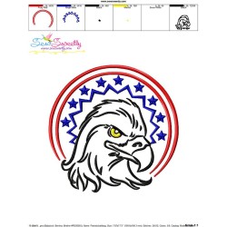 Patriotic Bald Eagle-9 Embroidery Design Pattern-3