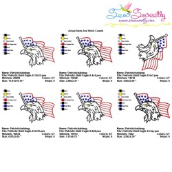 Patriotic Bald Eagle-8 Embroidery Design Pattern-2