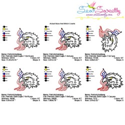 Patriotic Bald Eagle-7 Embroidery Design Pattern-2