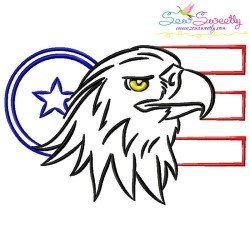 Patriotic Bald Eagle-6 Embroidery Design Pattern-1
