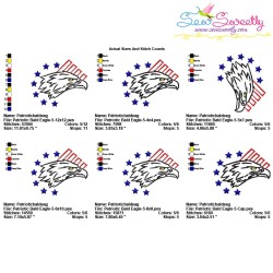 Patriotic Bald Eagle-5 Embroidery Design Pattern-2