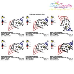 Patriotic Bald Eagle-4 Embroidery Design Pattern-2