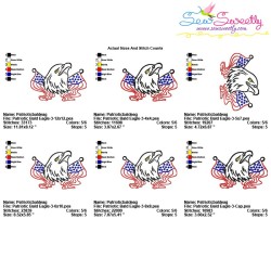 Patriotic Bald Eagle-3 Embroidery Design Pattern-2