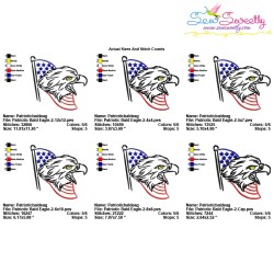 Patriotic Bald Eagle-2 Embroidery Design Pattern-2