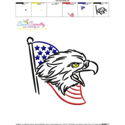 Patriotic Bald Eagle-2 Embroidery Design Pattern-3