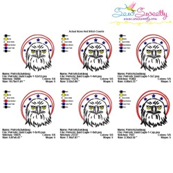Patriotic Bald Eagle-1 Embroidery Design Pattern-2