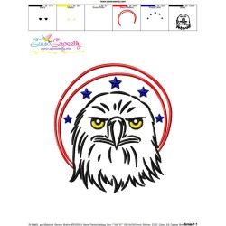 Patriotic Bald Eagle-1 Embroidery Design Pattern-3