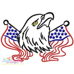 Patriotic Bald Eagles Embroidery Design Bundle-3