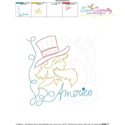 America Patriotic Colorwork Block Embroidery Design Pattern-3