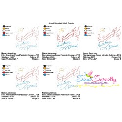 American Proud Patriotic Colorwork Block Embroidery Design Pattern-2