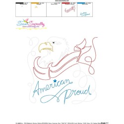 American Proud Patriotic Colorwork Block Embroidery Design Pattern-3