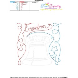 Freedom Patriotic Colorwork Block Embroidery Design Pattern-3