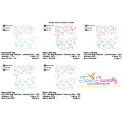 USA Map Patriotic Colorwork Block Embroidery Design Pattern-2