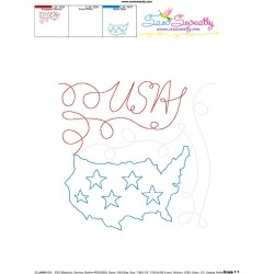 USA Map Patriotic Colorwork Block Embroidery Design Pattern-3