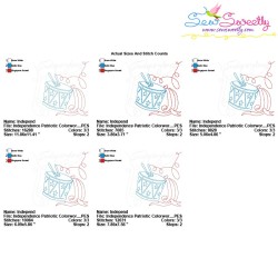 Independence Patriotic Colorwork Block Embroidery Design Pattern-2