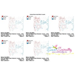 Red White Blue Patriotic Colorwork Block Embroidery Design Pattern-2