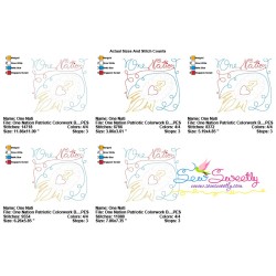 One Nation Patriotic Colorwork Block Embroidery Design Pattern-2