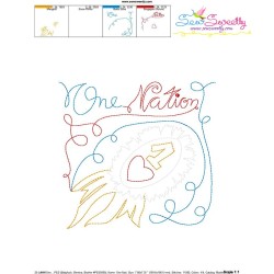 One Nation Patriotic Colorwork Block Embroidery Design Pattern-3