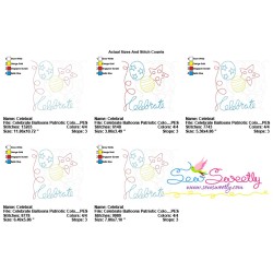 Celebrate Balloons Patriotic Colorwork Block Embroidery Design Pattern-2
