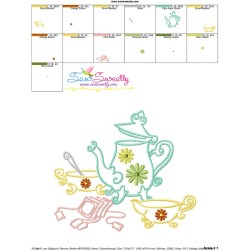 Color Satin Stitches Tea Time-9 Embroidery Design Pattern-3