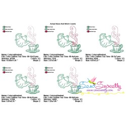 Color Satin Stitches Tea Time-8 Embroidery Design Pattern-2